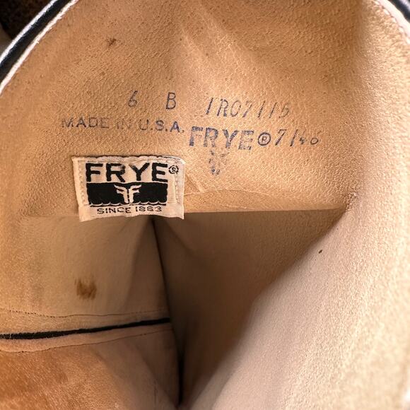 Frye Black Tall Leather Western Boots with Feather Detail Size 6 B - Picture 5 of 10